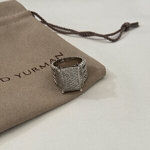 David Yurman Ring In Sterling Silver With Pave Diamonds